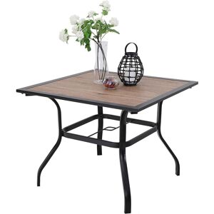 Phivilla - Garden Table Metal Brown 94D x 94W x 72H Breakfast Bar Chair of Pu Leather Backless, Kitchen Dining Cafe Chair