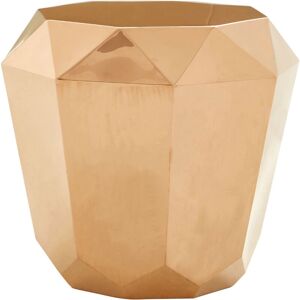 Premier Housewares - Interiors by Premier Contemporary Rose Gold Diamond Cut End Table, Geometric Design Lounge Side Table, Sleek Sitting Room Table
