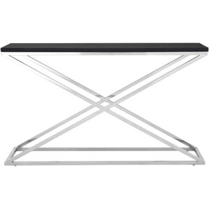 Premier Housewares - Interiors by Premier Black and White Console Table, Luxury Modern Rectangular Console Table, Black Wood Hallway Console Table