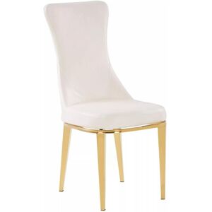 Premier Housewares Interiors by Premier White Dining Chair, Comfortable Leather Desk Chair, Backrest Dining chair, Faux White Leather