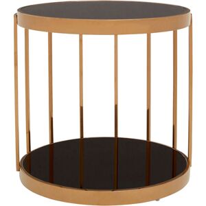 Premier Housewares - Interiors by Premier Modern Rose Gold Cage Design Side Table, Versatile Corner Table, Easily Maintained Small Bedside Table