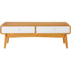 Premier Housewares - Interiors by Premier 2 Drawers Coffee Table, Scandinavian Display Table, Durable And Sturdy Wooden Coffee Table With Storage