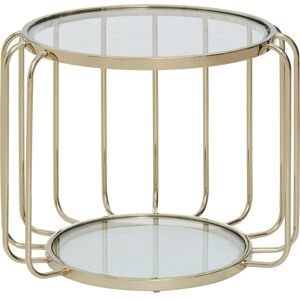 Premier Housewares - Interiors by Premier Modern Gold Side Table, Contemporary Gold Side Table with Glass Top, Luxury Side Table for Living Room