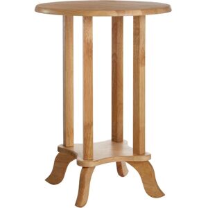 Premier Housewares - Interiors By Premier Practical Round Rubberwood Side Table, Elegant Small Lounge Table, Versatile Corner Table For Bedroom
