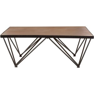 Premier Housewares - Interiors by Premier Square Coffee Table, Wood and Metal Coffee Table, Industrial Coffee Table, Modern Black Iron Coffee Table