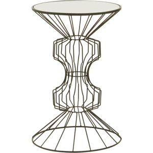 Premier Housewares - Interiors By Premier Compact Black Finish Table, Practical Side Table By Couch For Livingroom, Mirrored Top Small Lounge Table