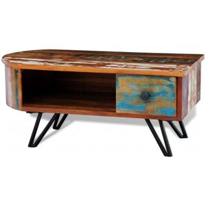Coffee Table with Iron Pin Legs Solid Reclaimed Wood Vidaxl