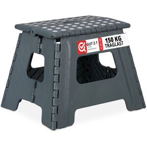 Set of 10 Relaxdays Folding Stools L, Portable, Step Stool, Kids Bathroom Stool up to 120 kg, Plastic, 32.5cm, Dark Grey