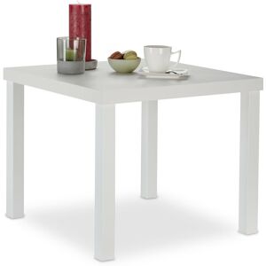 Relaxdays - Side Table, Square Coffee Stand, Modern Design, HxWxD: 45 x 55 x 55 cm, White
