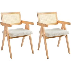 BELIANI Set of 2 Dining Chairs AVA Wood Light Brown