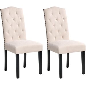 BELIANI Set of 2 Dining Chairs SHIRLEY Fabric Light Beige