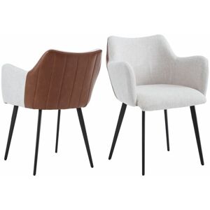 WAHSON OFFICE CHAIRS Wahson Dining 2Pcs Upholstered in Linen Modern Occasional Chairs with Comfortable Backrest for Living Room Restaurant Cafe, Beige