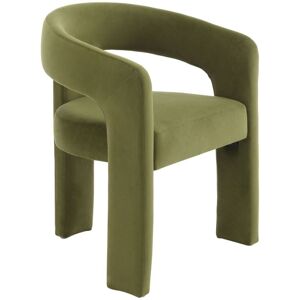WAHSON OFFICE CHAIRS Dining Chair in Velvet Chic Armchair with Stylish Curved Backrest for Kitchen Living Room Restaurant Cafe, Green, Wahson