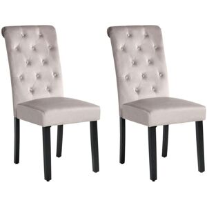 BELIANI Set of 2 Dining Chairs VELVA Velvet Grey