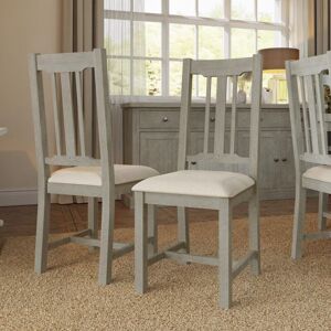 Fwstyle - Set Of 2 Solid Reclaimed Pine Dining Chairs Limewashed Finish
