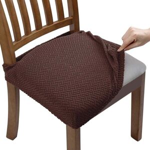 ZVD Set of 4 stretch jacquard dining chair covers, removable and washable (with back straps)