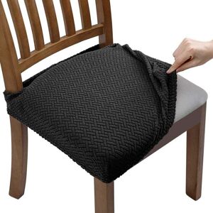 ZVD Set of 4 stretch jacquard dining chair covers, removable and washable (with back straps)