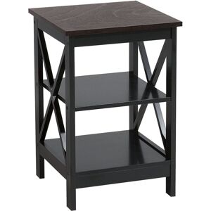Beliani - Living Room 2 Tier Wooden Side End Table Shelves Black 40 x 40 cm Foster