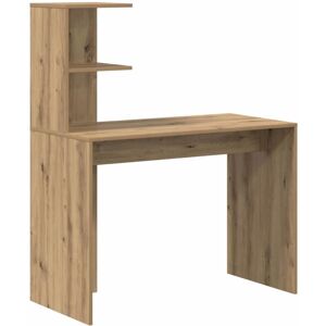 Desk with Shelf Artisan oak 102 x 50 x 124 cm Engineered wood Vidaxl