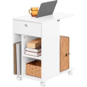 Mobile C-shaped Side Table Coffee Table with Tablet Holder,FBT148-W - Sobuy