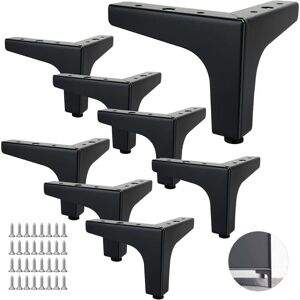 Sollbry - Set of 8 Metal Sofa Legs 10 cm, Metal Coffee Table Legs Load up to 600 kg Black Furniture Leg, Wrought Iron Table Support/Sofa, tv Cabinet