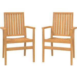 Vidaxl - Stackable Garden Chairs 2 pcs 56.5x57.5x91 cm Solid Wood Teak