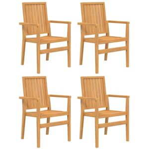 Vidaxl - Stackable Garden Chairs 4 pcs 56.5x57.5x91 cm Solid Wood Teak