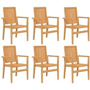 Vidaxl - Stackable Garden Chairs 6 pcs 56.5x57.5x91 cm Solid Wood Teak