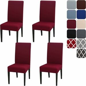 DEWDAT Stretch Chair Covers Set of 4 or 6, Universal Dining Chair Cover Removable Washable Modern Durable for Home Hotel Restaurant Party Banquet Kitchen