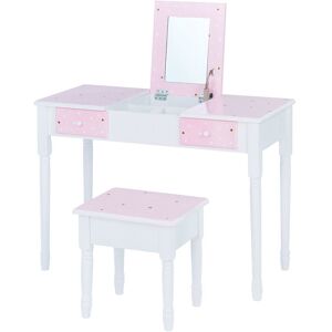 Fantasy Fields By Teamson Kids 'Kate' Play Dressing Table/Vanity with Storage Pink/White TD-13295A