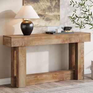 Tribesigns 160CM Rustic Console Table,Narrow Sofa Table Behind Couch for Hallway, Living Room & Foyer, Easy Assembly (Light Oak Brown Finish)