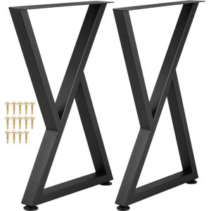 VEVOR Metal Table Legs, 28x18 inch Desk Legs, Set of 2, Heavy Duty Bench Legs, Z Shape Metal Furniture Legs, Wrought Iron Coffee Table Legs, Home DIY