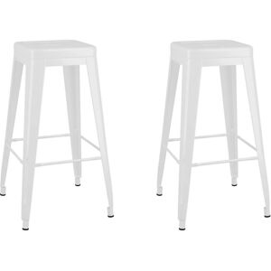 Bar Stools Stackable 2 pcs White Metal vidaXL