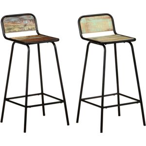 Bar Chairs 2 pcs Solid Reclaimed Wood Vidaxl