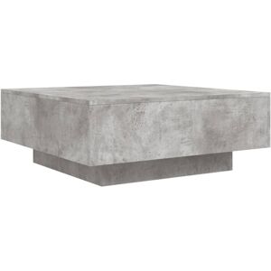 Coffee Table with led Lights Concrete Grey 80x80x31 cm Vidaxl