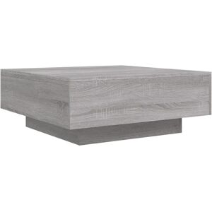 Coffee Table with led Lights Grey Sonoma 80x80x31 cm Vidaxl