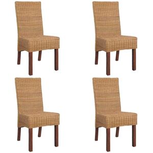 Vidaxl - Dining Chairs 4 pcs Brown Natural Rattan