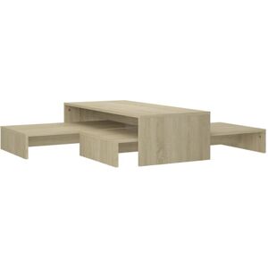 Vidaxl - Nesting Coffee Table Set Sonoma Oak 100x100x26.5 cm Engineered Wood