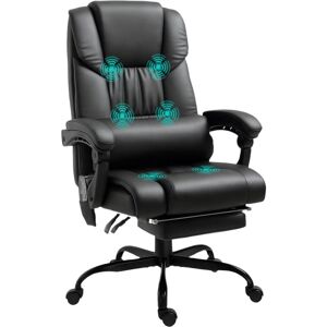VINSETTO 6-Point PU Leather Massage Chair Electric Padded Angle Adjustable Remote Black