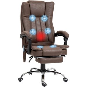 Vinsetto - 6-Point Vibrating Heat Massage Chair w/ Microfibre Upholstery Brown