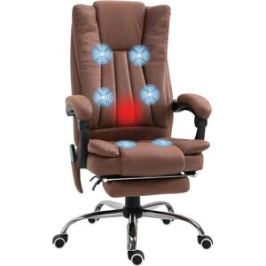 Vinsetto - 6-Point Vibrating Heat Massage Chair w/ Microfibre Upholstery Dark Brown