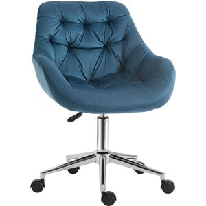 Vinsetto - Velvet Home Office Chair Desk Chair with Adjustable Height Blue