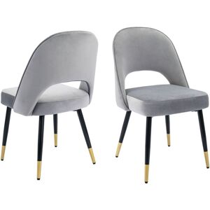 WAHSON OFFICE CHAIRS Wahson Dining Chairs 2Pcs in Velvet Modern Kitchen Chairs with Backrest for Living Room Restaurant Cafe, Beige