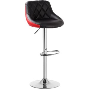 Woltu - 1 pcs bar stools Faux Leather Kitchen stools barstools Seat Adjust 60-82cm Black+red