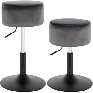 Woltu - 2x Breakfast Kitchen Counter Adjustable Bar Stool Chair Velvet Seat