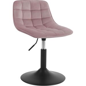 1x Breakfast bar stools Swivel Velvet Padded Seat Home chairs Cafe Seat Pink - Woltu