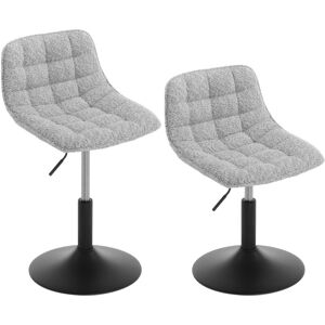Woltu - Set of 2 Chenille Upholstered Swivel Dining Chair, Grey