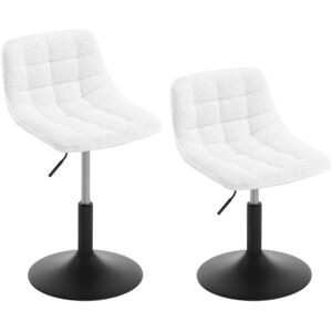 Set of 2 Chenille Upholstered Swivel Dining Chair, White - Woltu