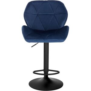 Woltu - bar stools chairs Dining Kitchen Counter velvet stools Swivel Gas Lift Blue