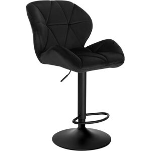 Woltu - bar stools chairs Dining Kitchen Counter velvet stools Swivel Gas Lift Black